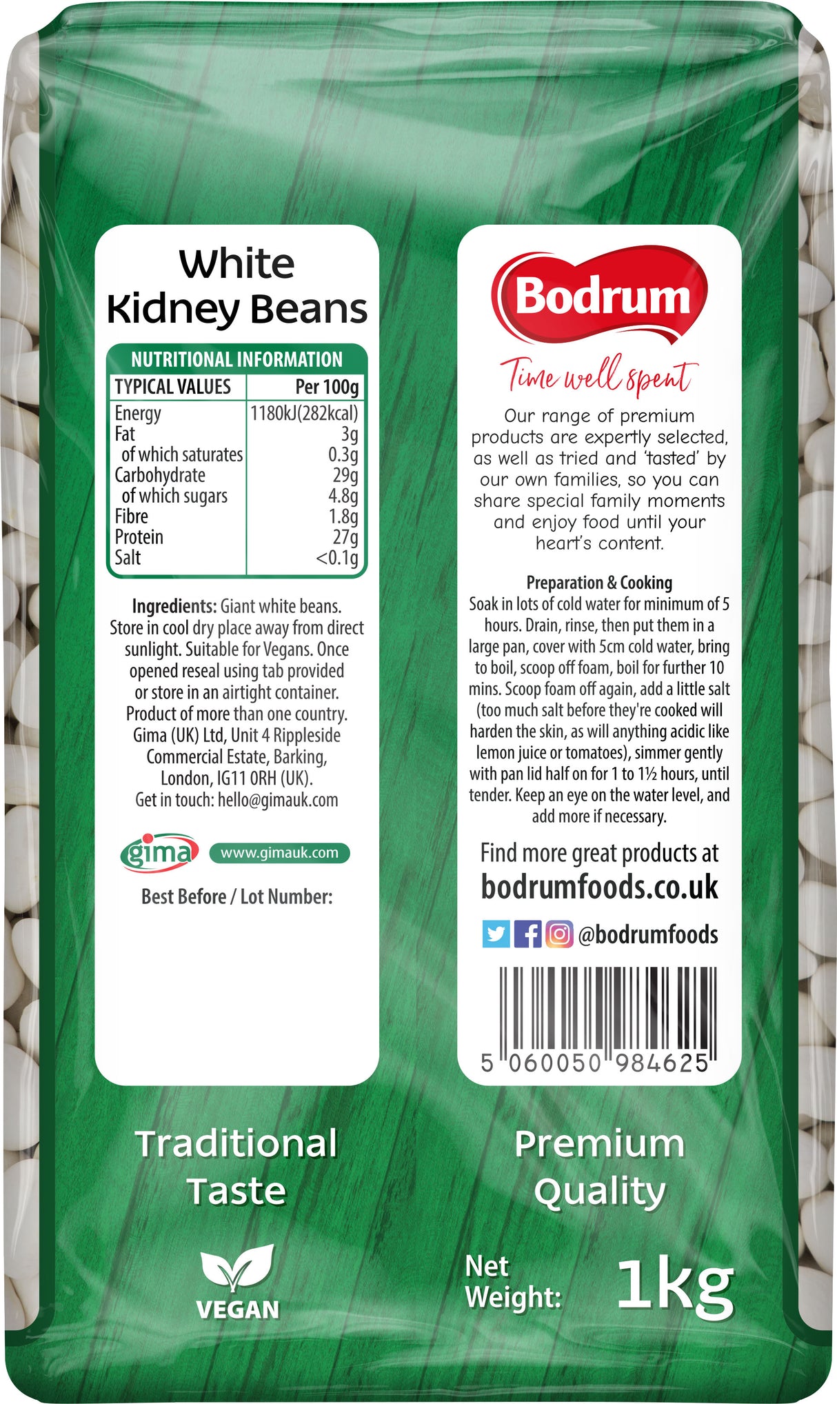 Bodrum White Kidney Beans (Kyrgyz) 1Kg