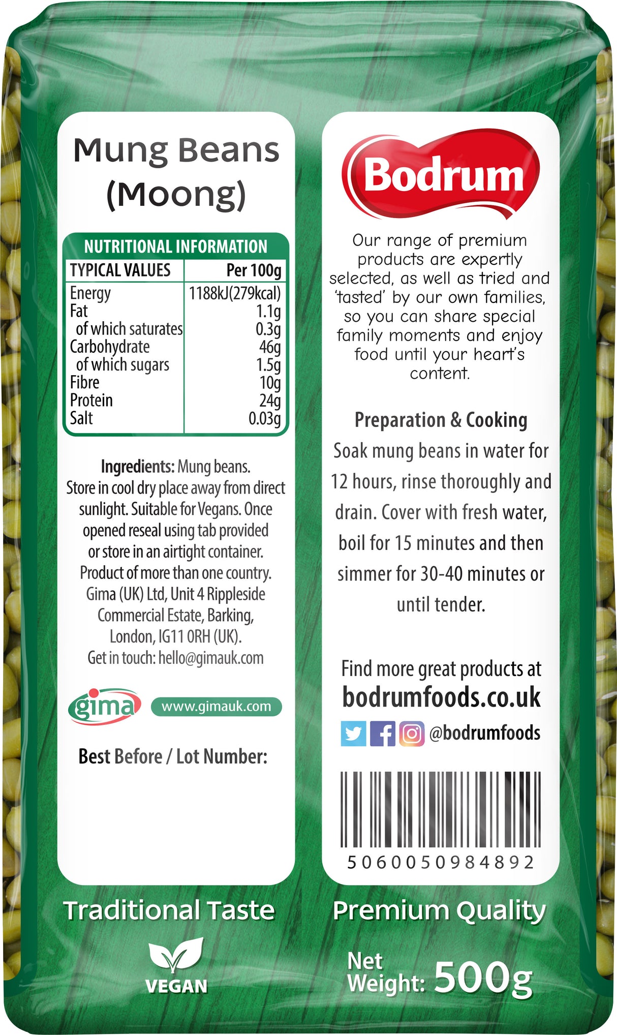 Bodrum Mung Beans 500g