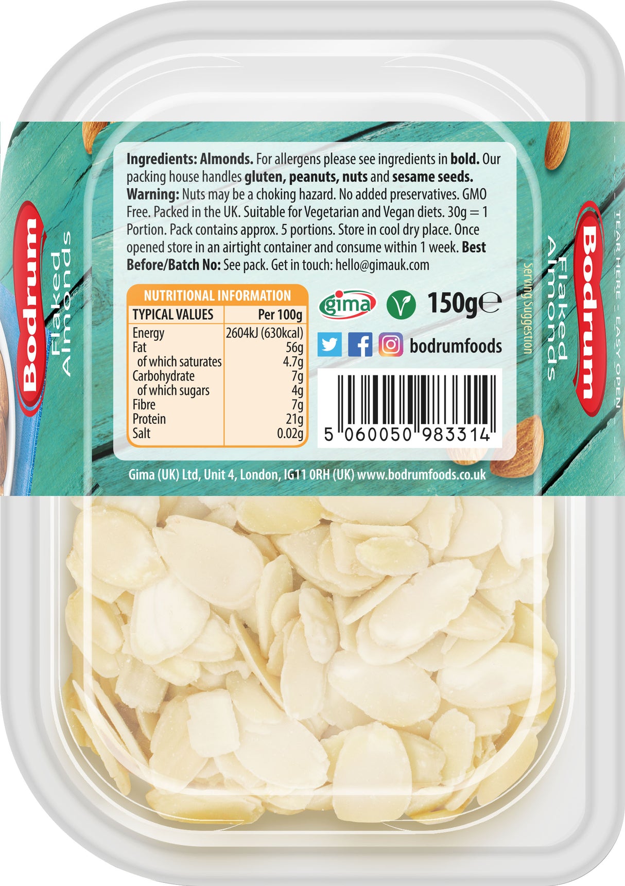 Bodrum Flaked Almonds 150g