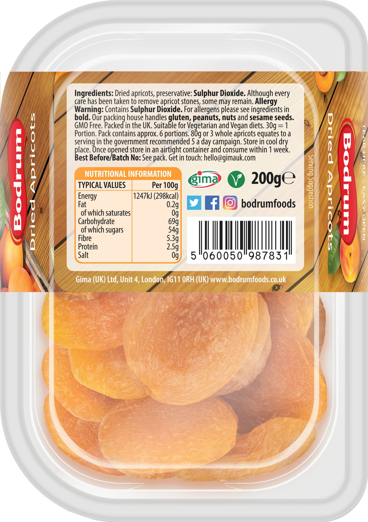 Bodrum Dried Apricots 200g