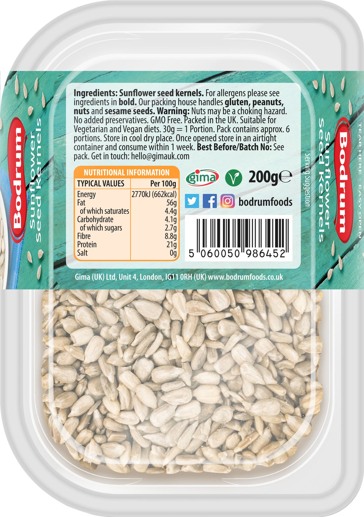 Bodrum Sunflower Seeds Kernels 200g