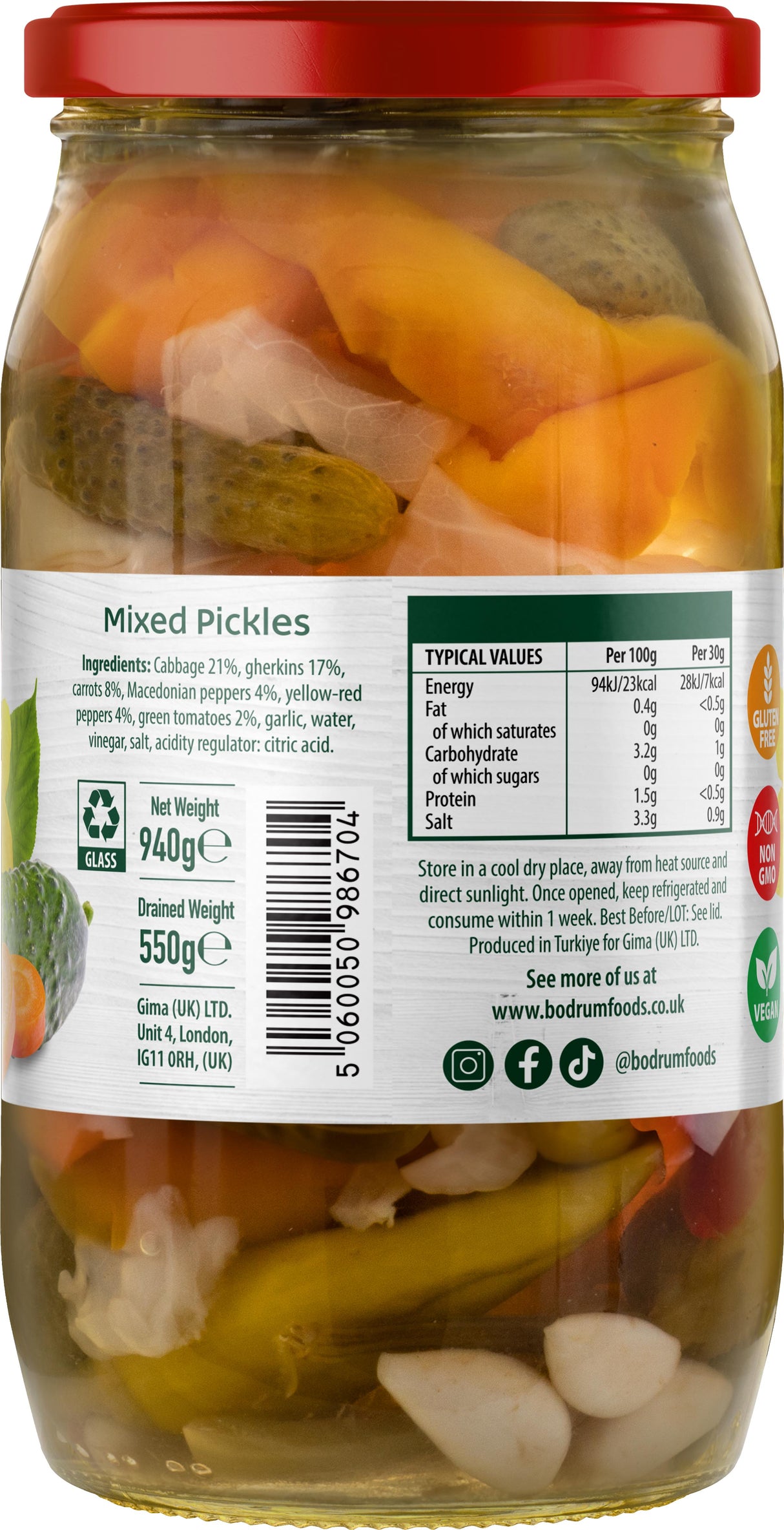 Bodrum Pickled Vegetables Mix 940g