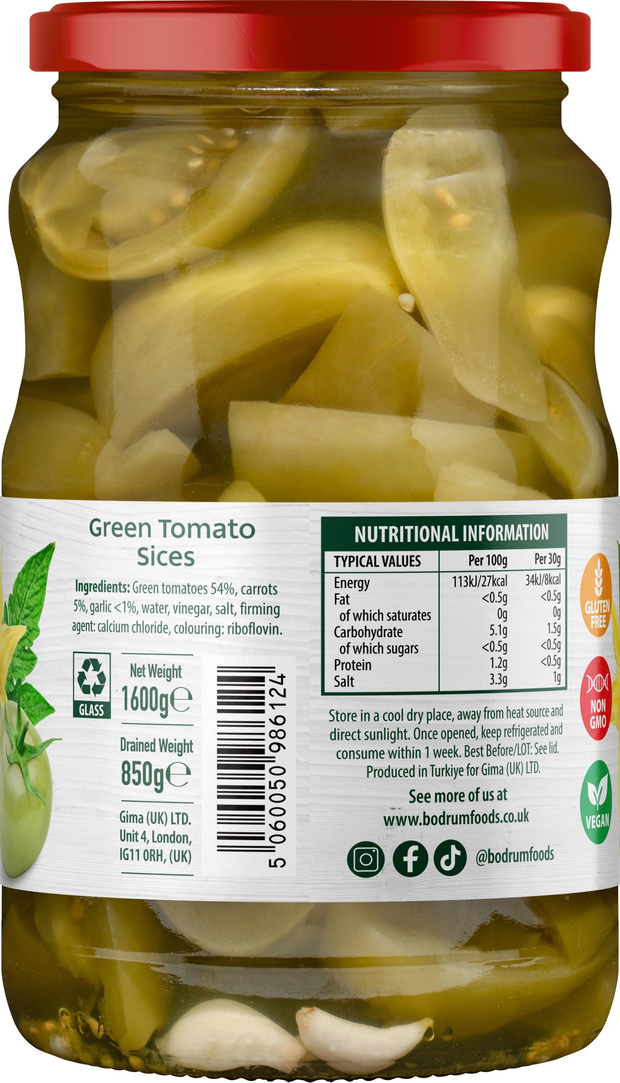 Bodrum Pickled Green Tomato Slices 1.6kg