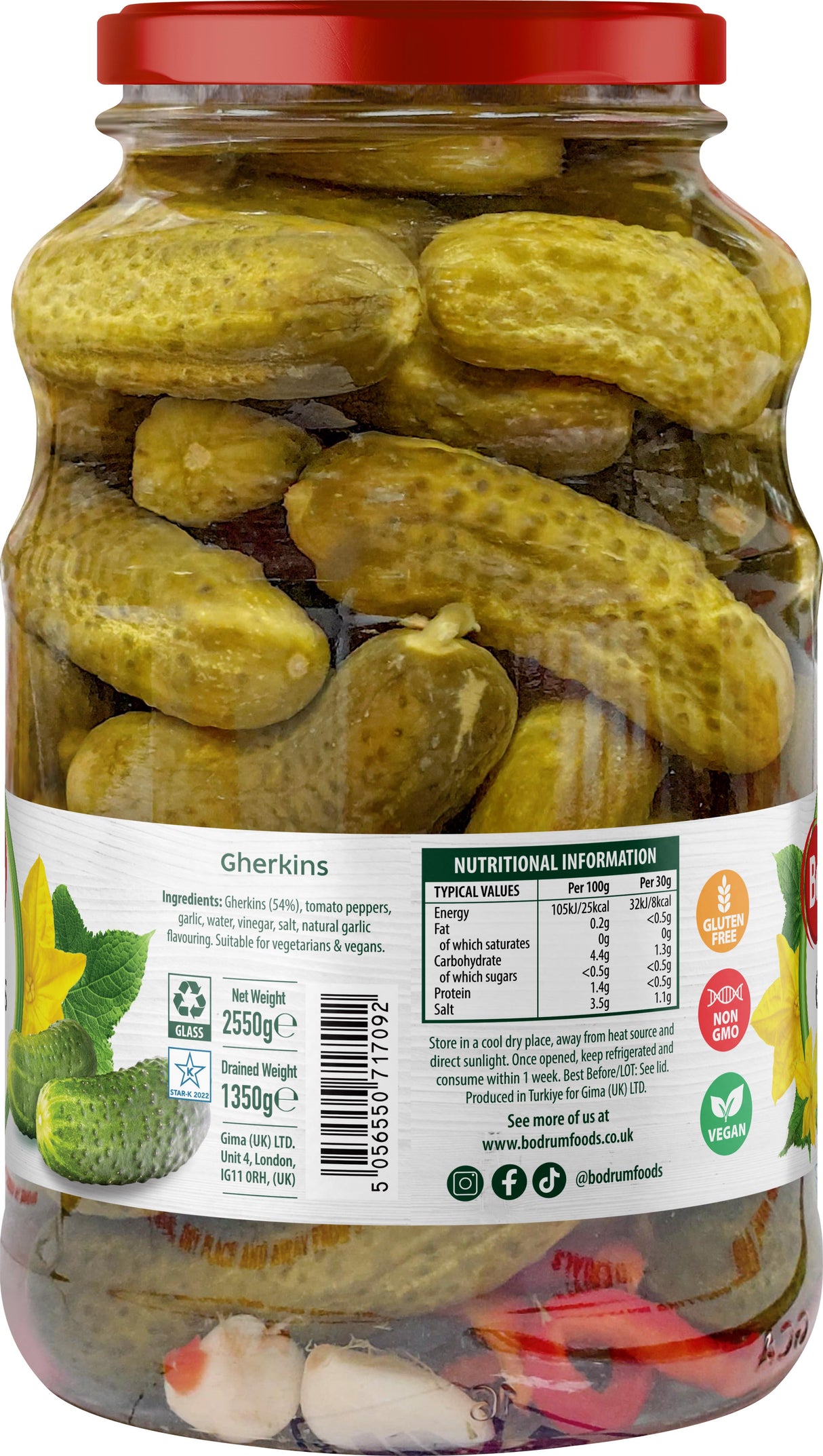 Bodrum Pickled Gherkins 2500g