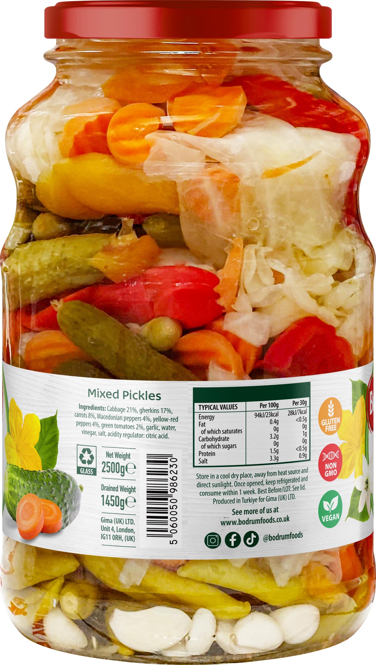Bodrum Pickled Mixed Vegetables 2500g