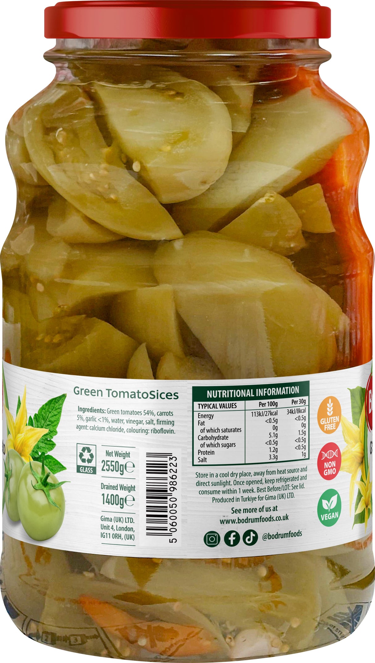 Bodrum Green Tomato Slices 2550g
