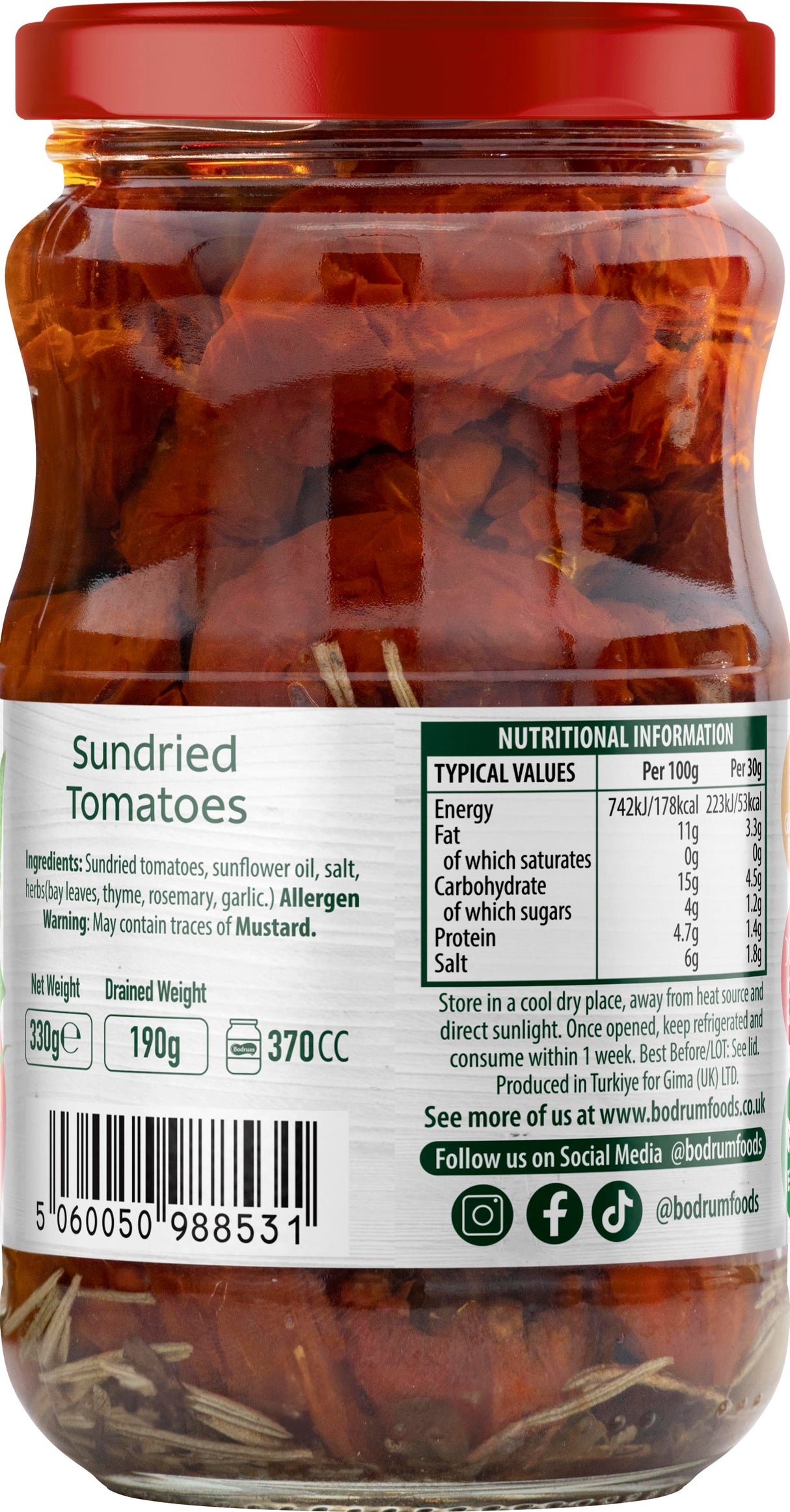Bodrum Sundried Tomatoes in Oil 330g