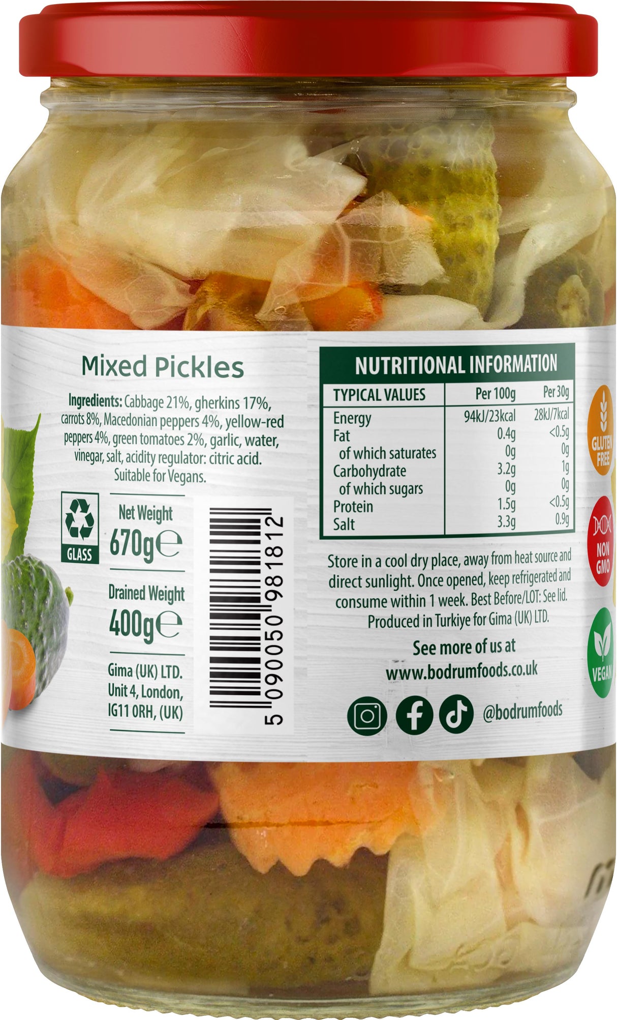 Bodrum Pickled Vegetables Mix 670g