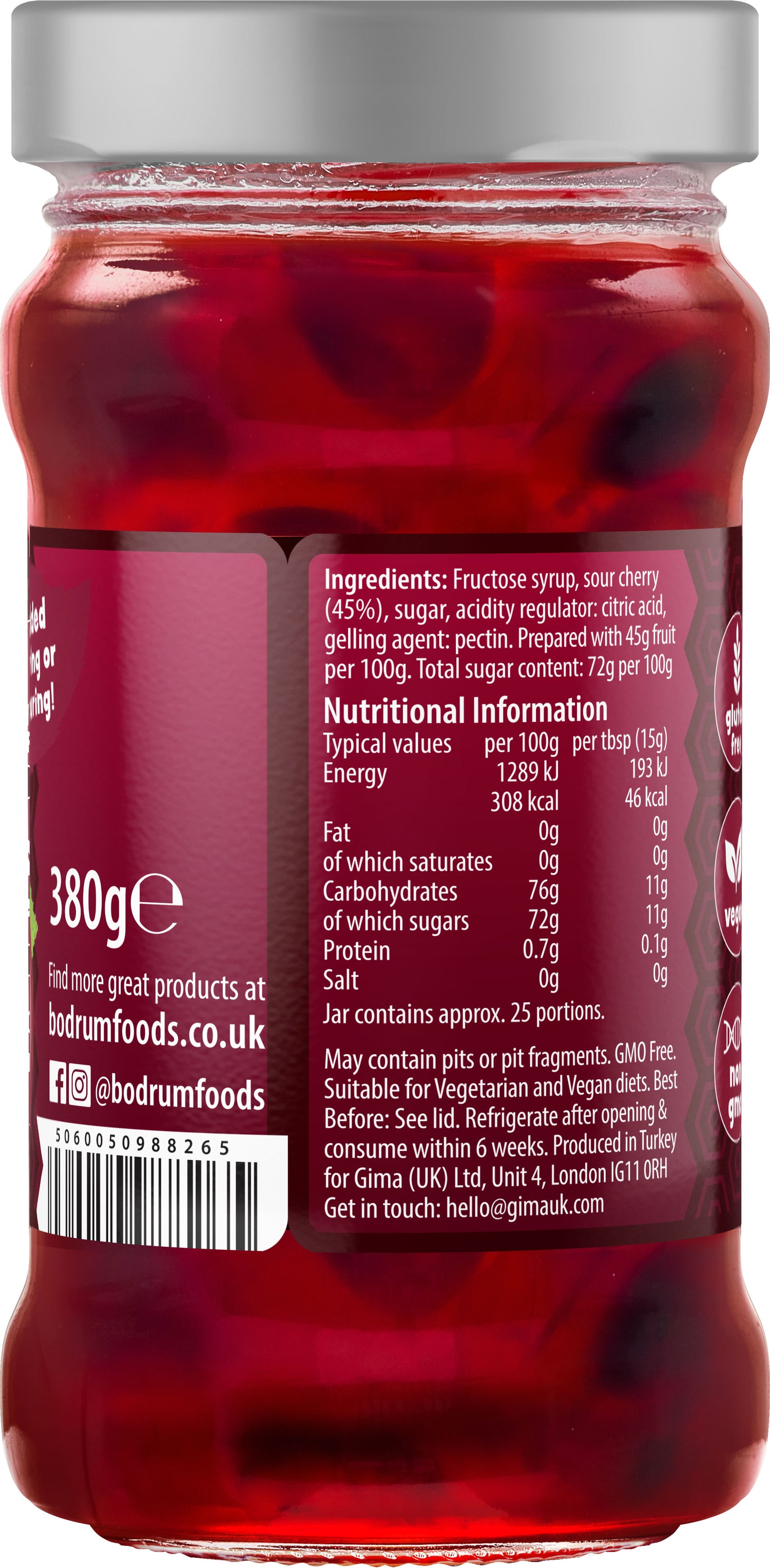 Bodrum Sour Cherry Jam 380g