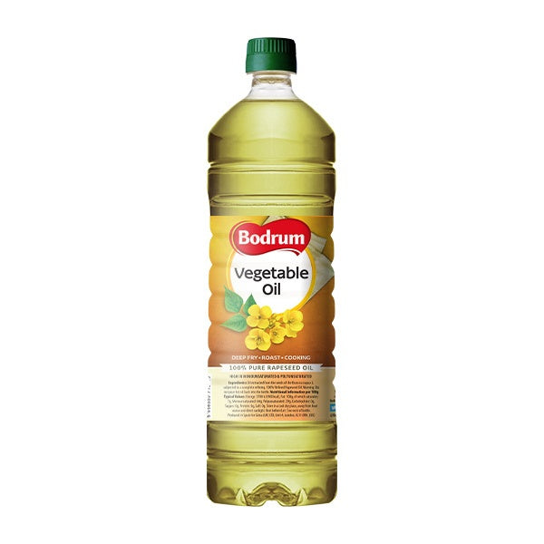 Bottle of Bodrum Vegetable Oil on a white background