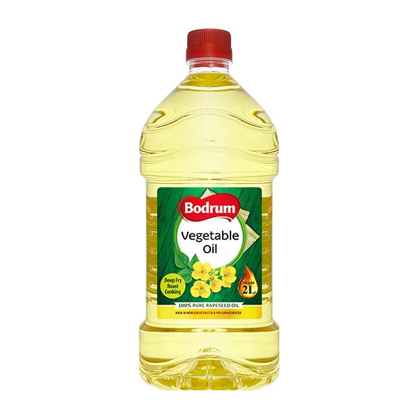 Bottle of Bodrum Vegetable Oil on a white background