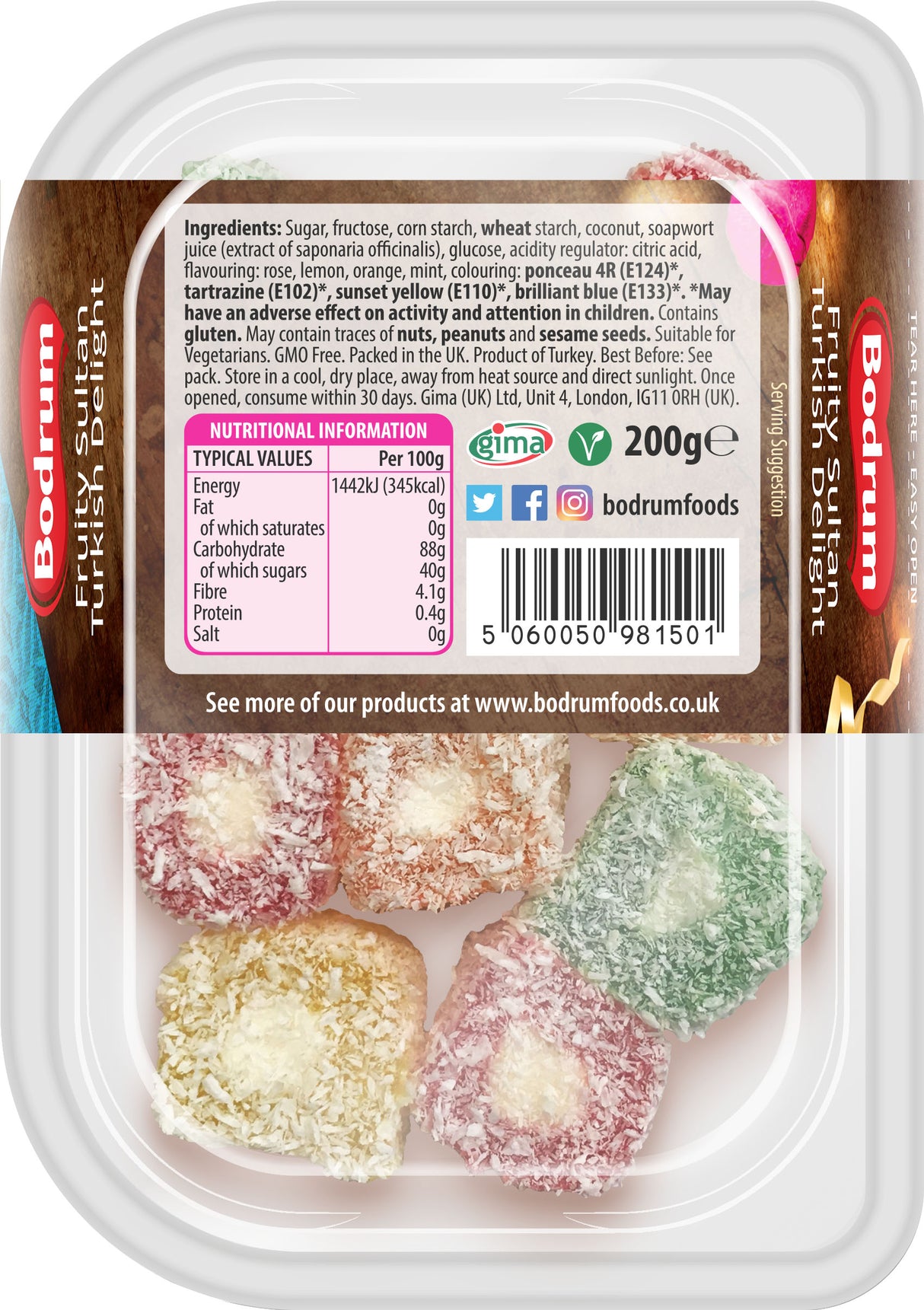 Bodrum Fruity Sultan Turkish Delight 200g