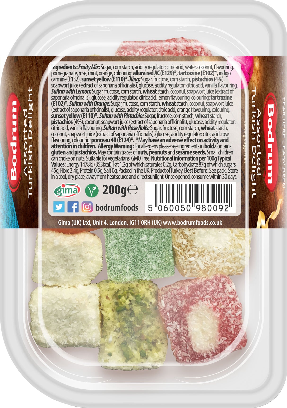 Bodrum Assorted Turkish Delight 200g