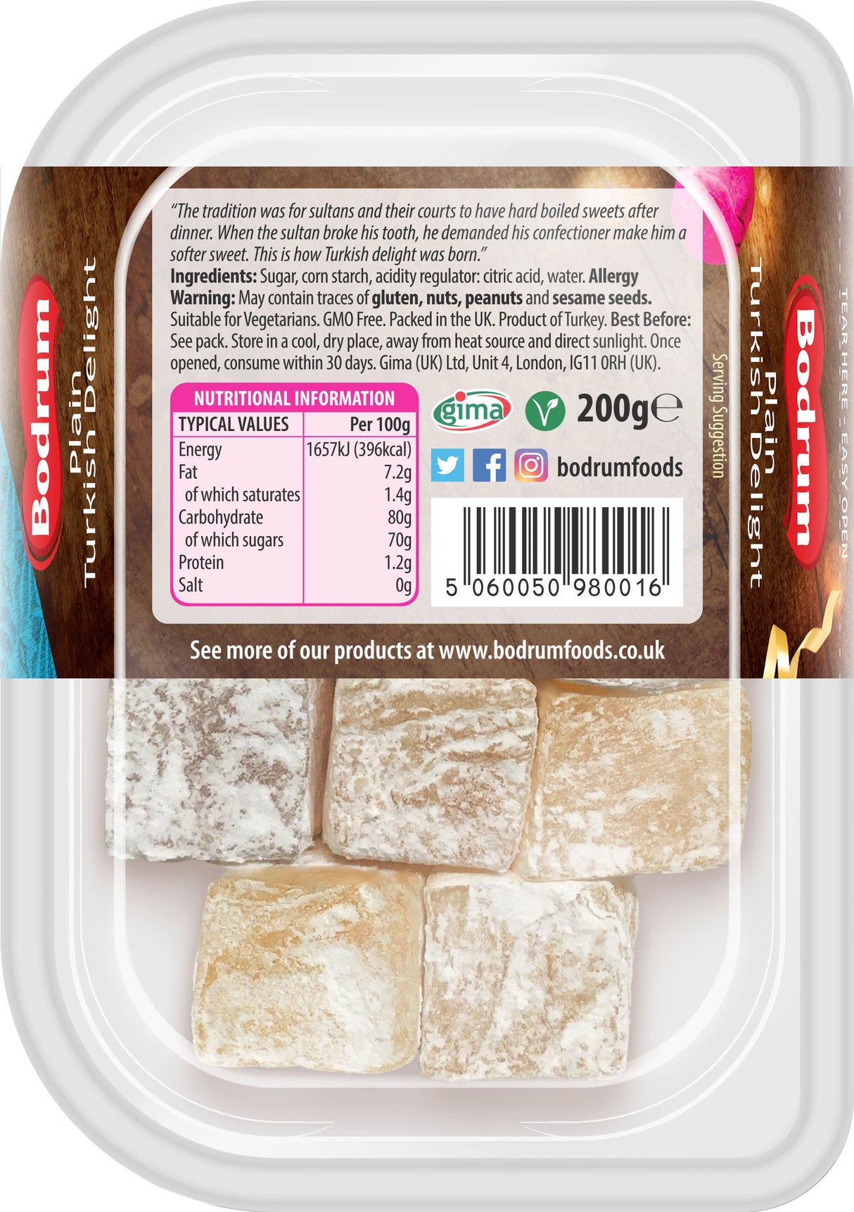 Bodrum Plain Turkish Delight 200g