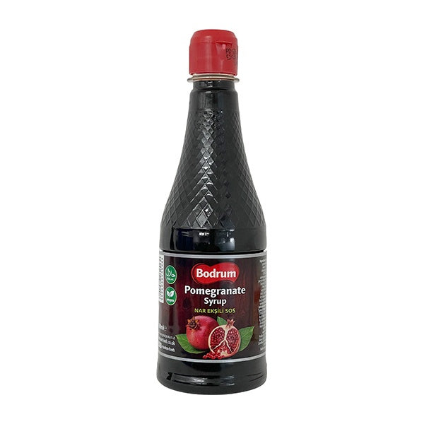 Bottle of Bodrum Pomegranate Syrup on a white background