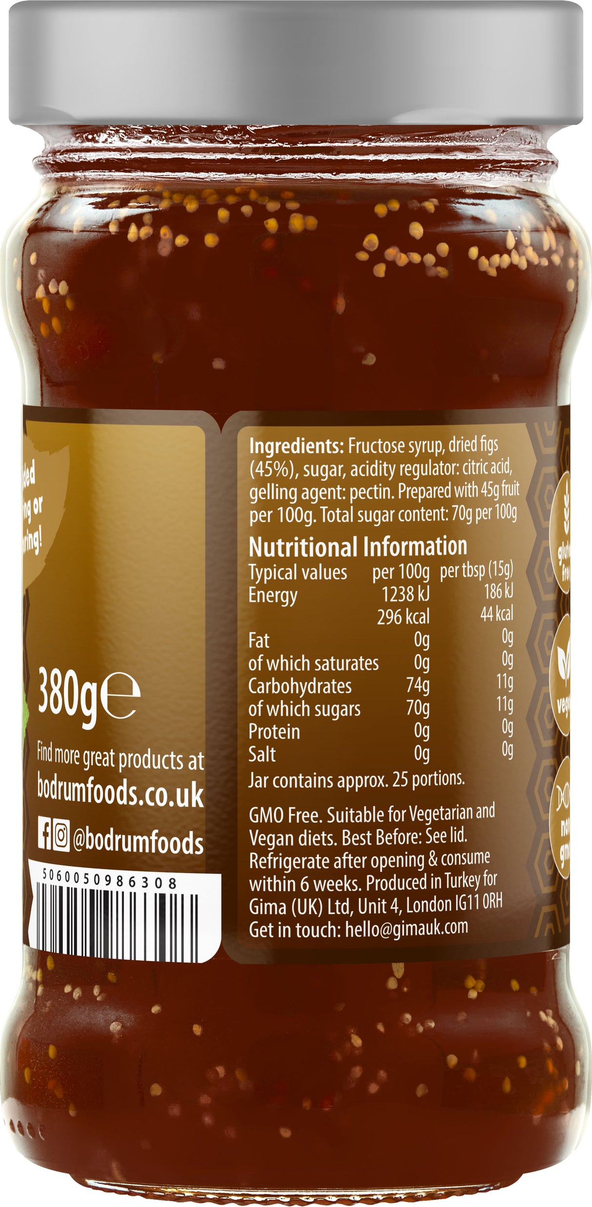 Bodrum Dried Fig Jam 380g