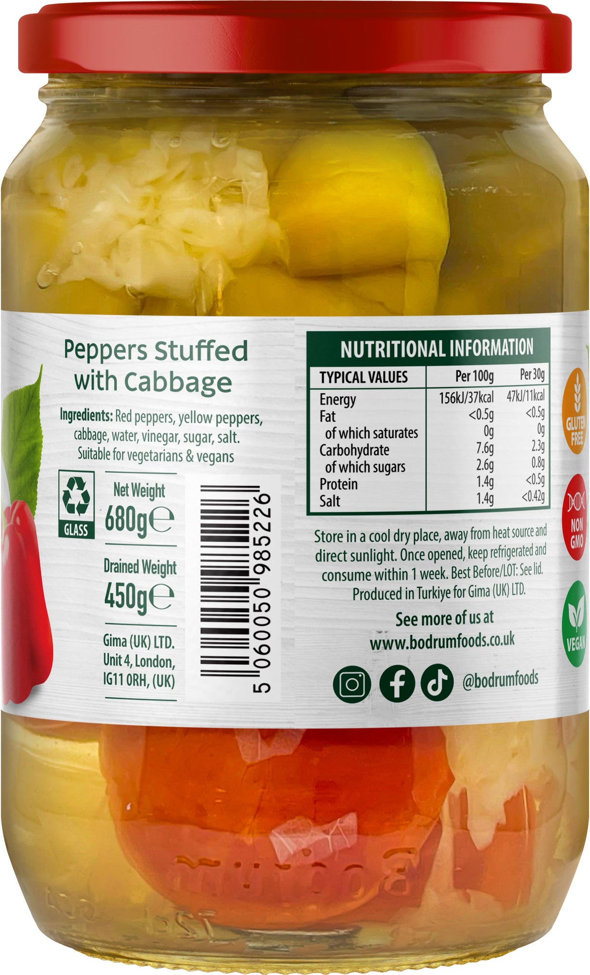 Bodrum Peppers with Stuffed Cabbage 680g