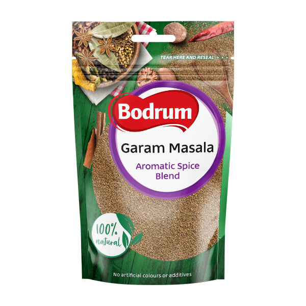 Bodrum Garam Masala spice blend packaging on a white background