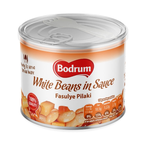 Bodrum Ready-to-Eat White Beans in Tomato Sauce 400g