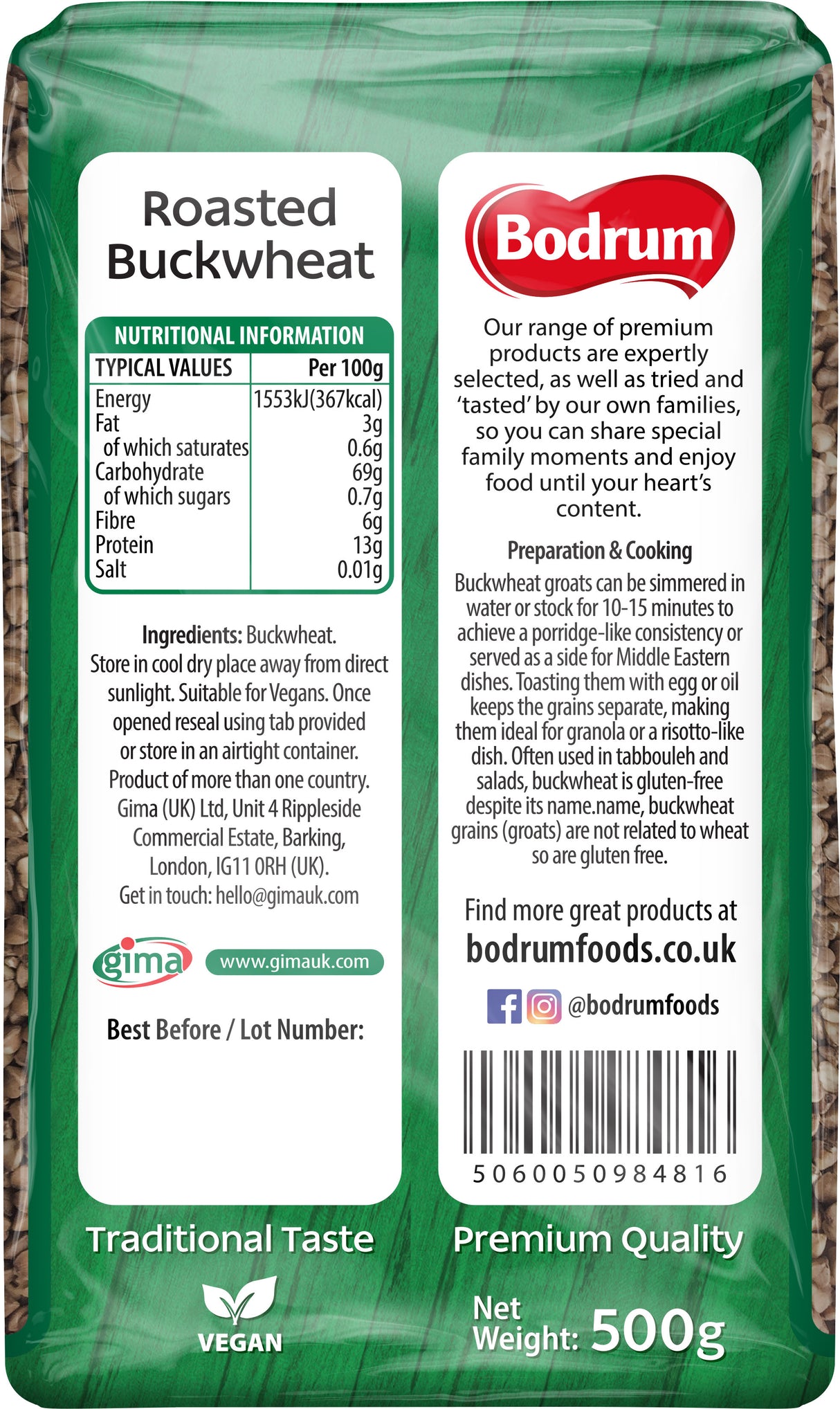 Bodrum Roasted Buckwheat 500g