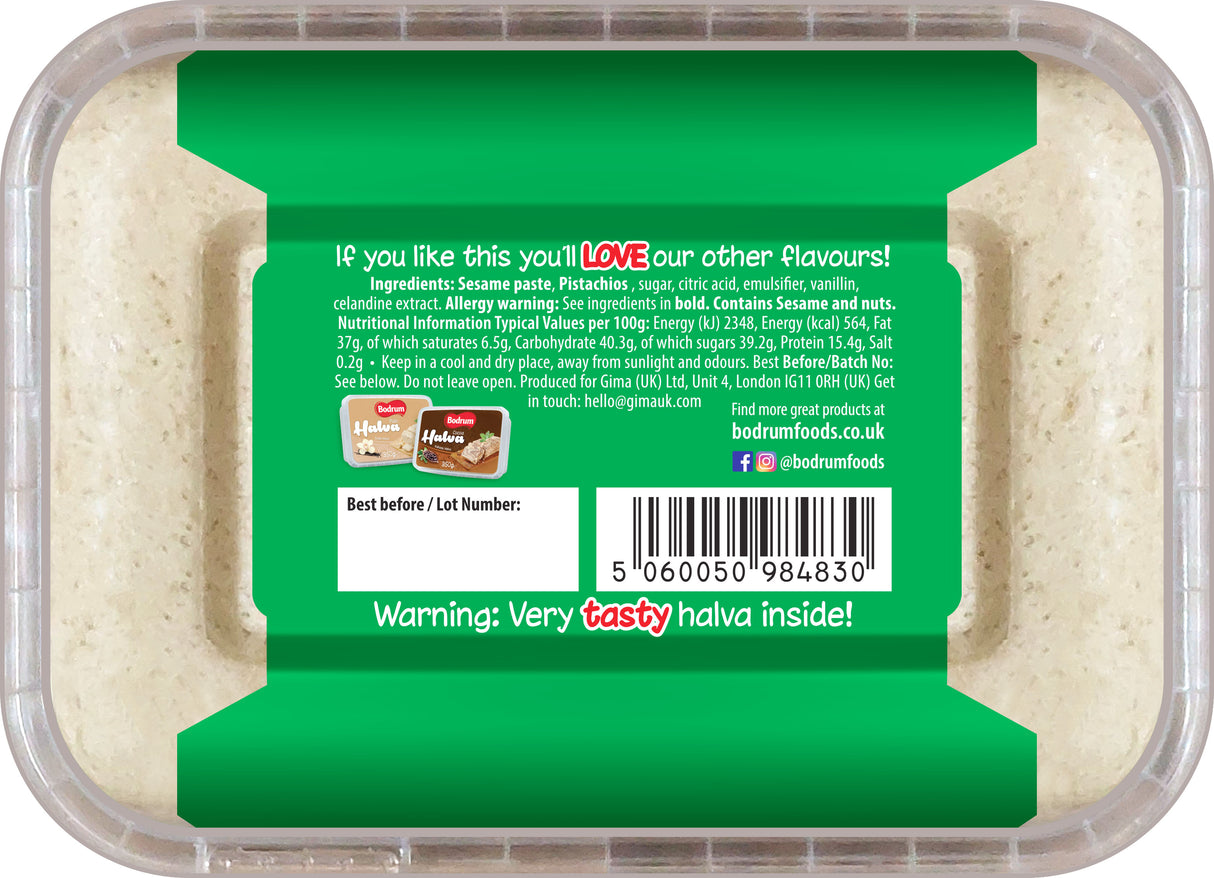 Bodrum Tahini Halva with Pistachio 350g