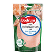 Bodrum Pink Himalayan Salt packaging with pink salt crystals on a green background
