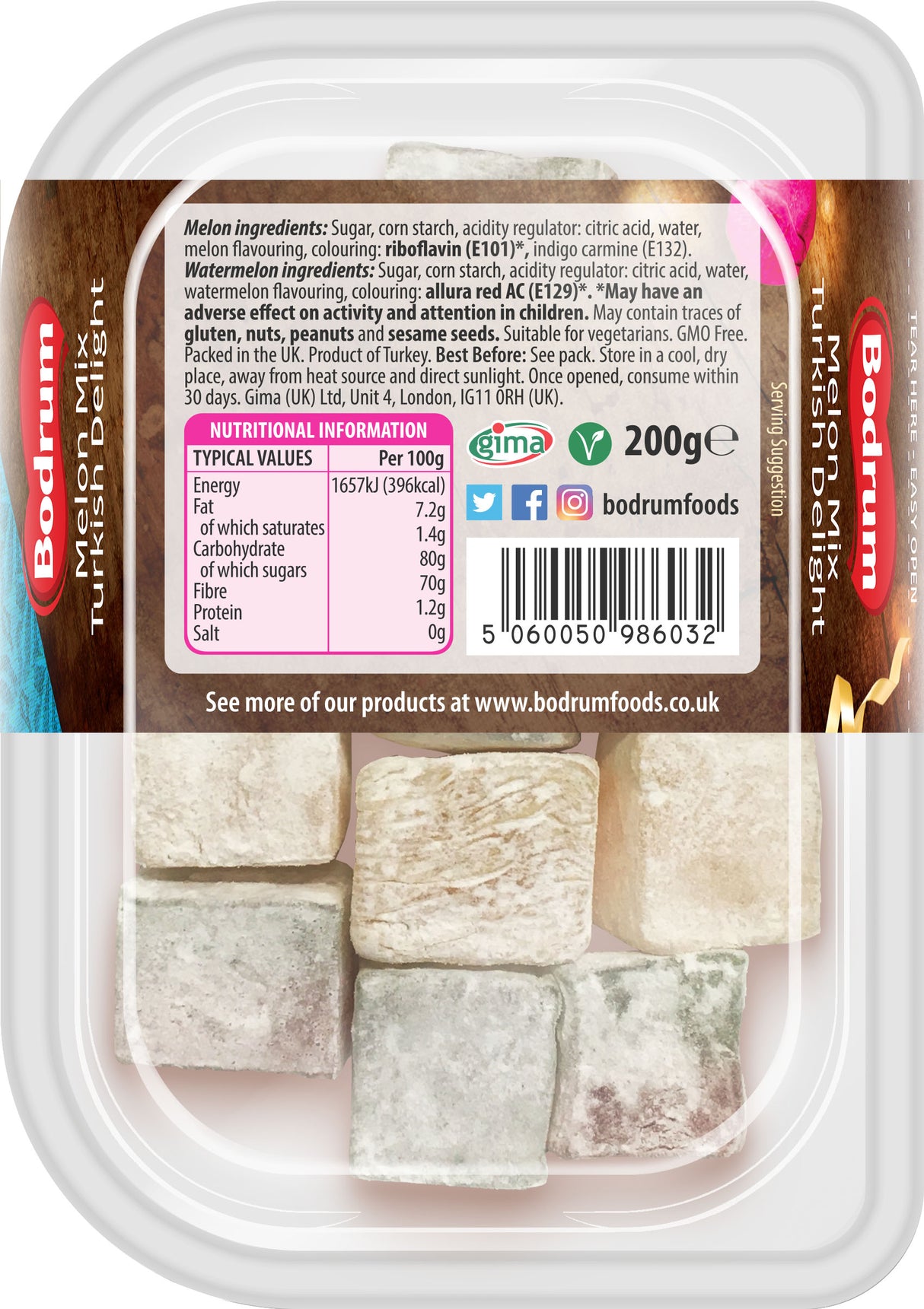 Bodrum Turkish Delight – Melon Mix 200g