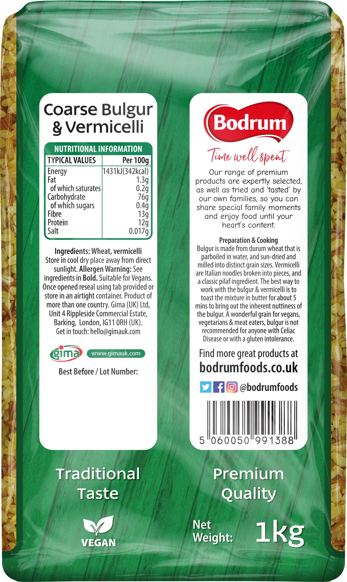 Bodrum Coarse Bulgur with Vermicelli 1kg