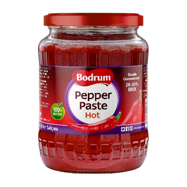 Jar of Bodrum Pepper Paste Hot on a white background