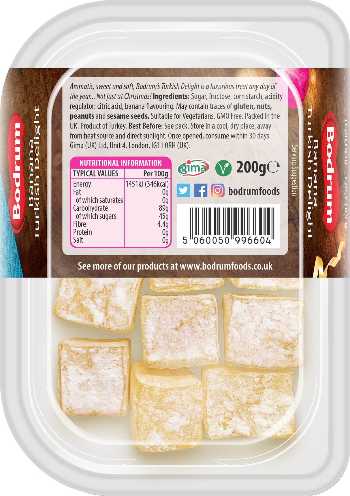 Bodrum Banana Turkish Delight 200g