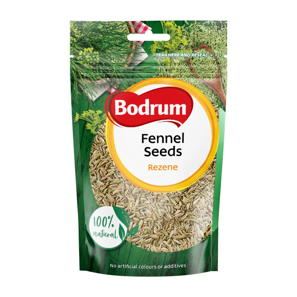 Packaging of Bodrum Fennel Seeds with green background