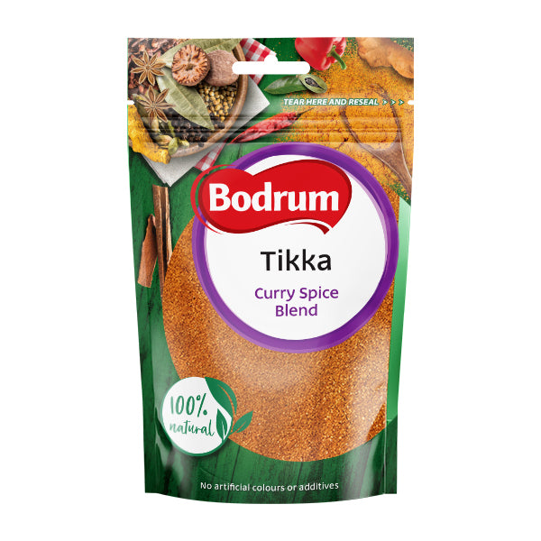 Bodrum Tikka Curry Spice Blend packaging on a white background