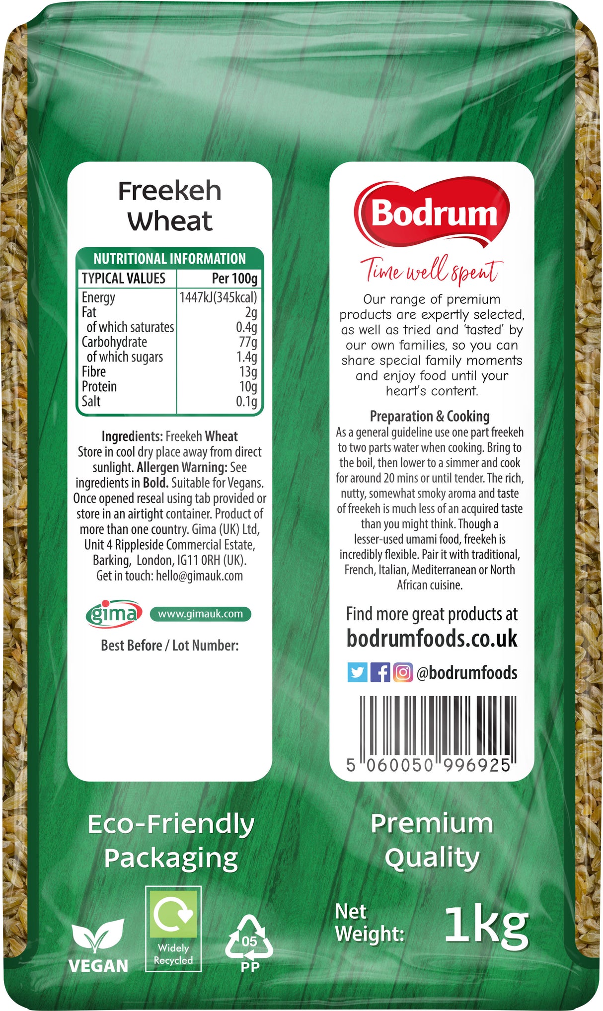 Bodrum Freekeh Wheat 1kg