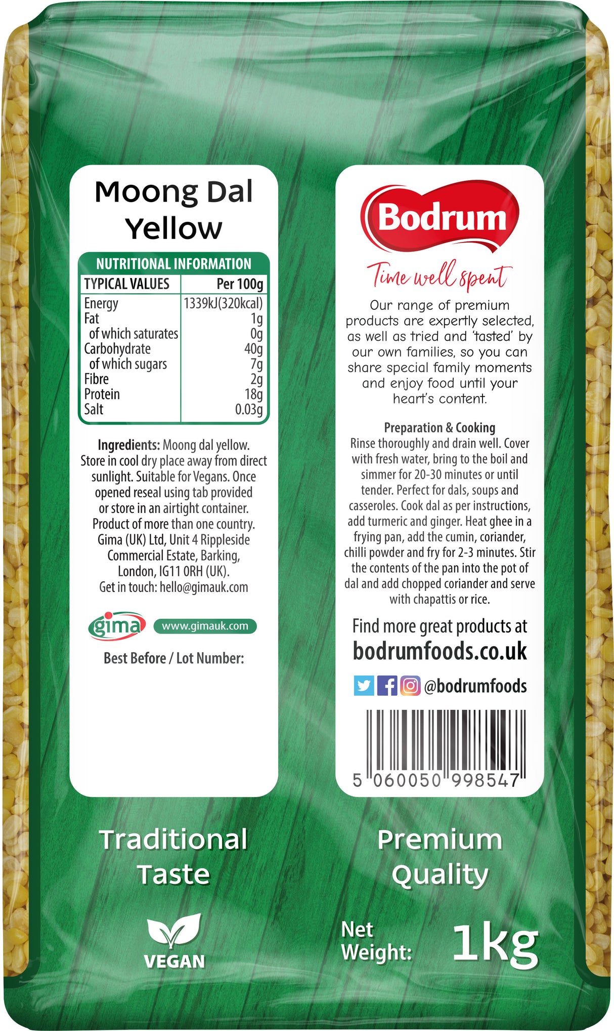 Bodrum Yellow Moong Dal 1kg