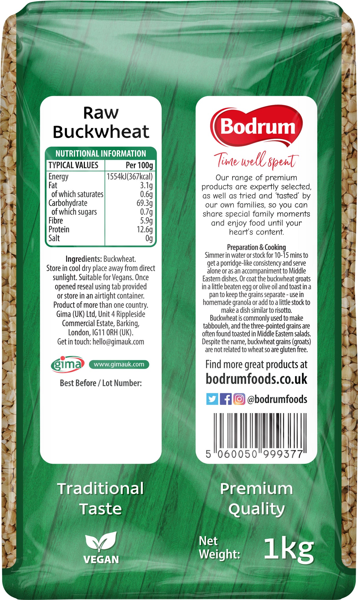 Bodrum Raw Buckwheat 1kg