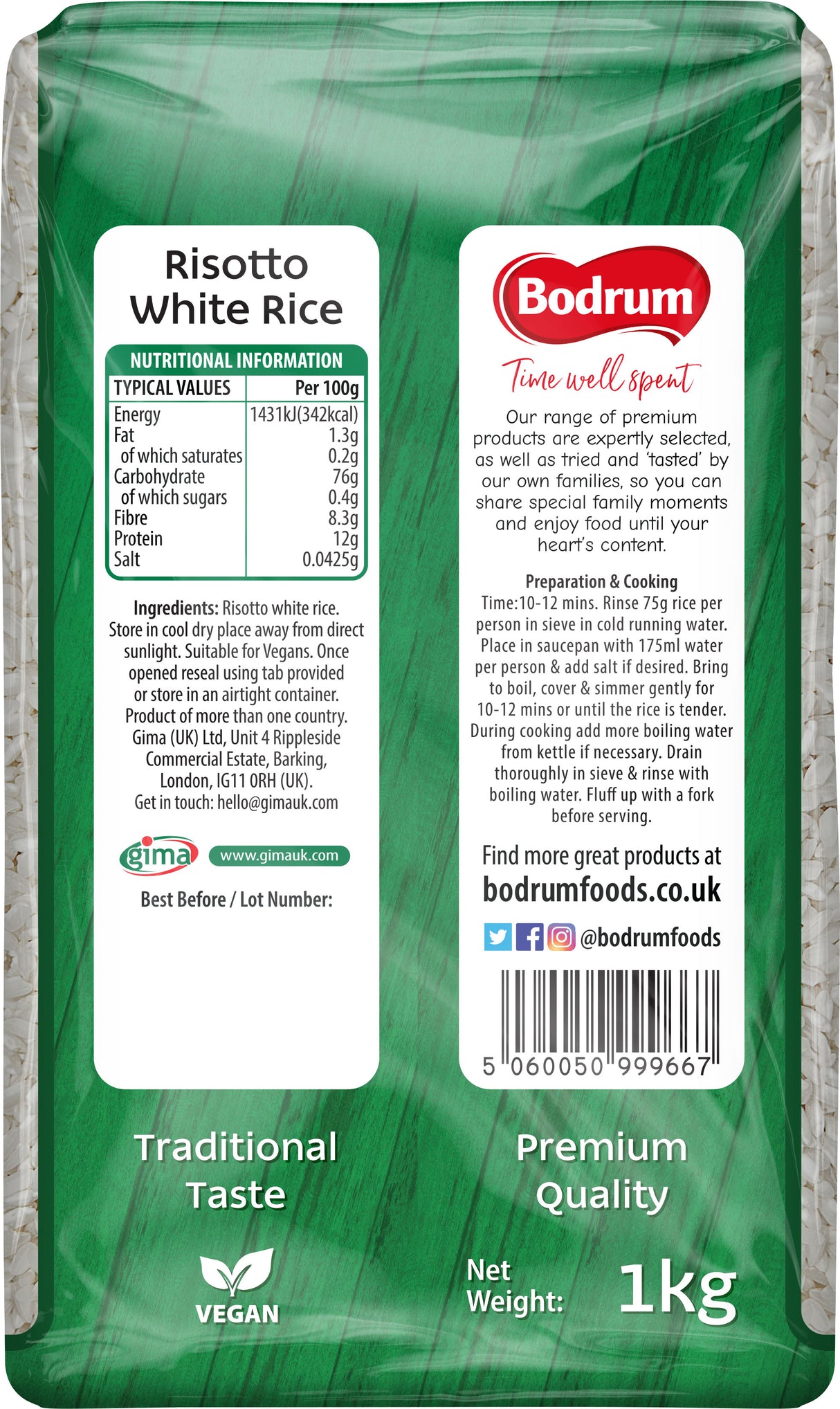 Bodrum Risotto White Rice 1kg
