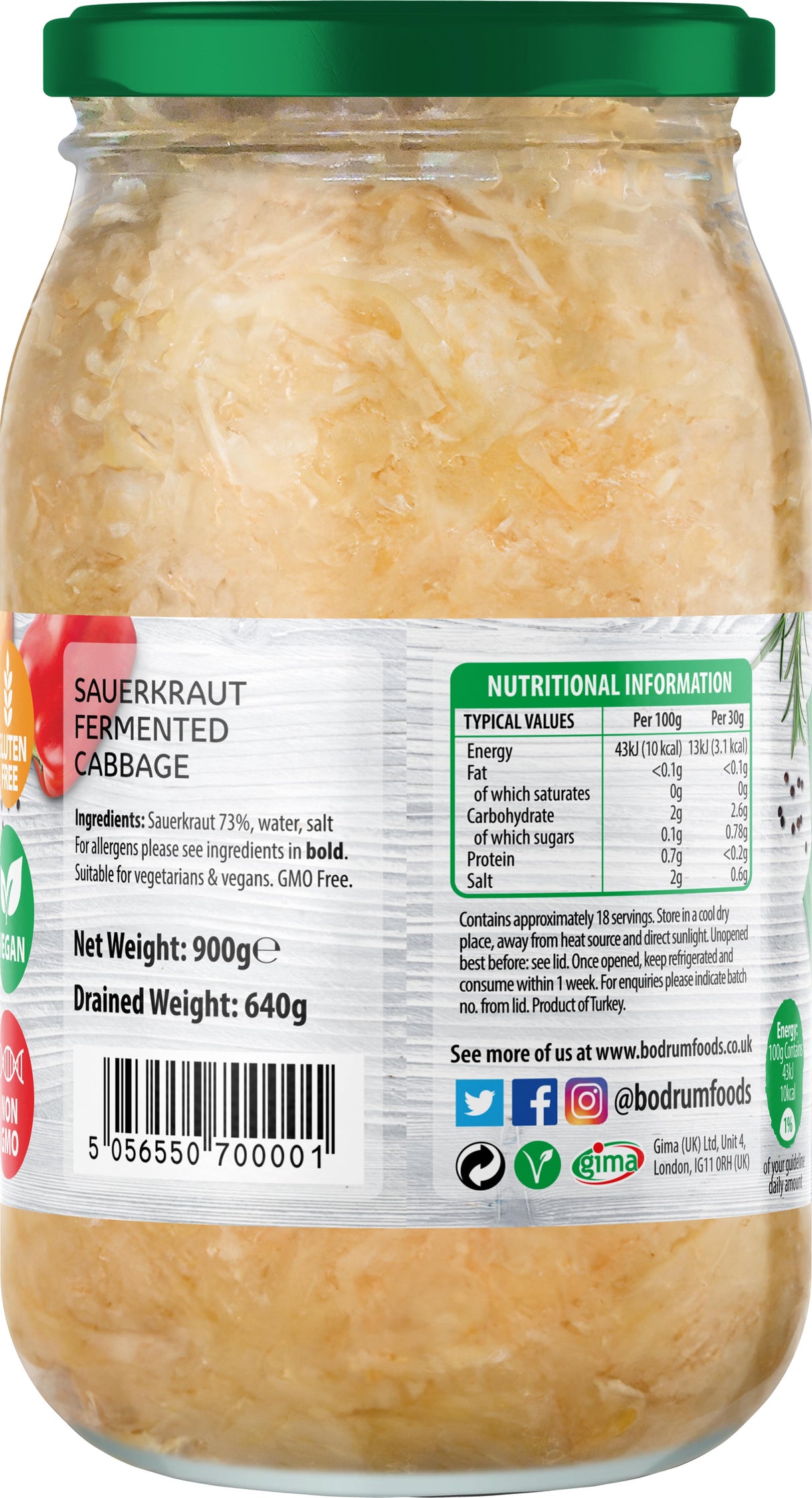 Bodrum Sauerkraut 900g