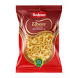 Red package of Bodrum Elbow Macaroni with wheat symbol on a white background