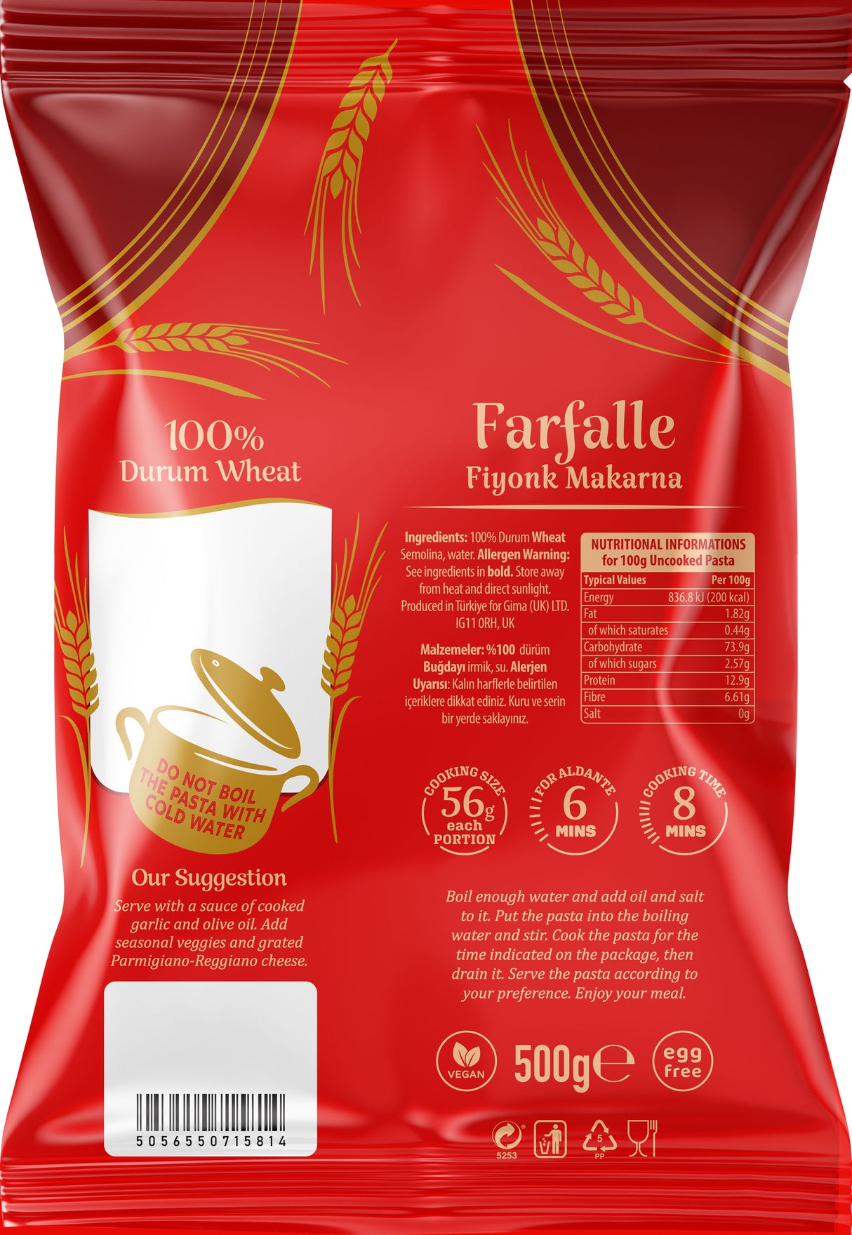 Bodrum Pasta Farfalle Tonde 500g