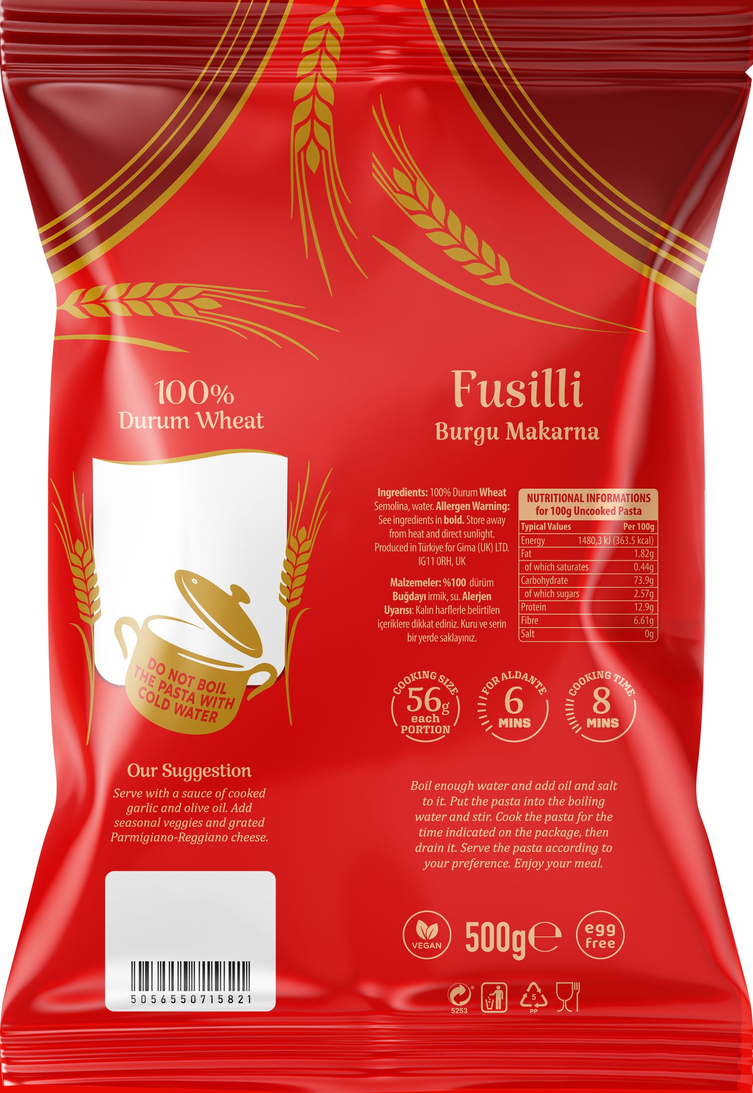 Bodrum Pasta Fusilli 500g