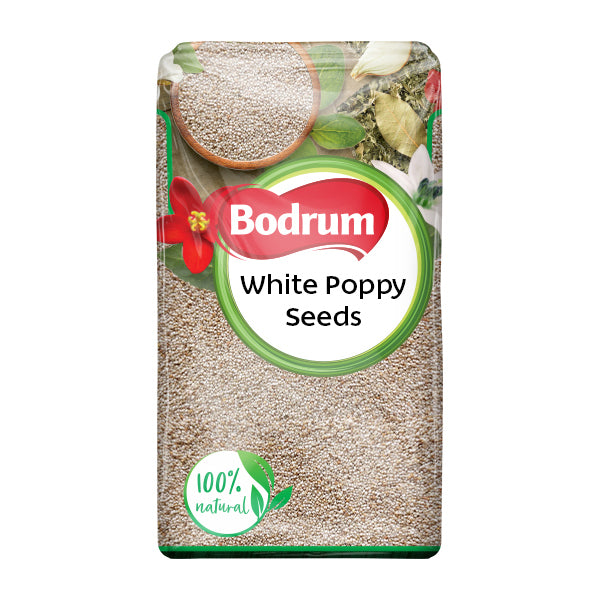 Packaging of Bodrum White Poppy Seeds on a white background