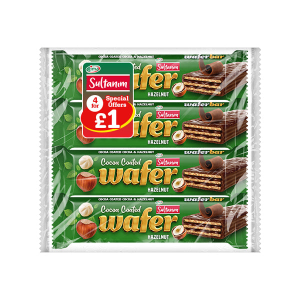 Packaging of Sultanum wafer bars with promotional offer on a white background