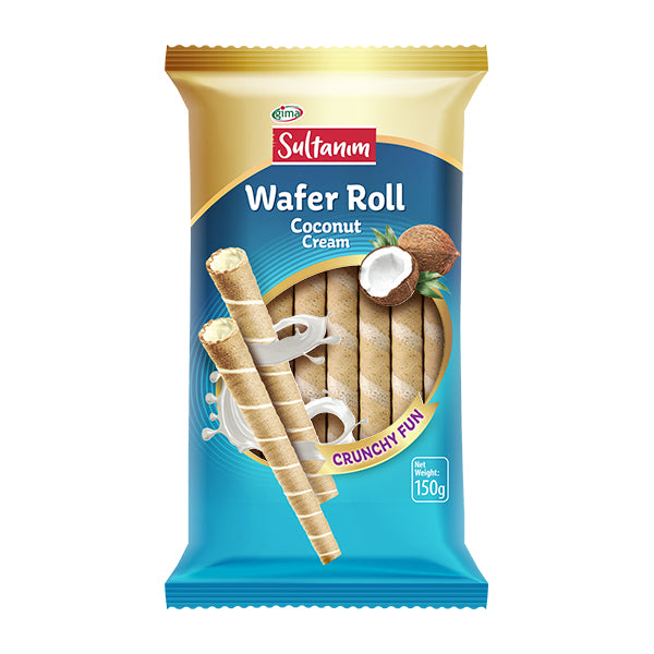 Sultanim Wafer Roll Coconut Cream packaging on a white background