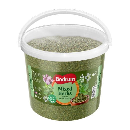 Bucket of Bodrum Mixed Herbs on a white background