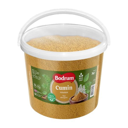 Bodrum cumin powder container on a white background