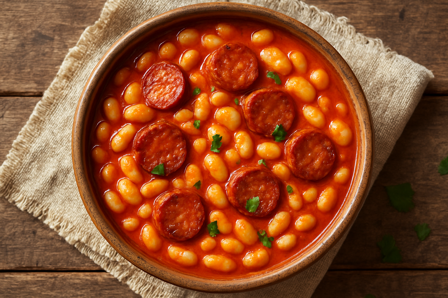 Turkish White Beans with Sucuk Sausages