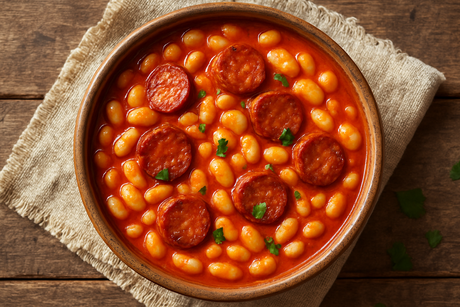 Turkish White Beans with Sucuk Sausages