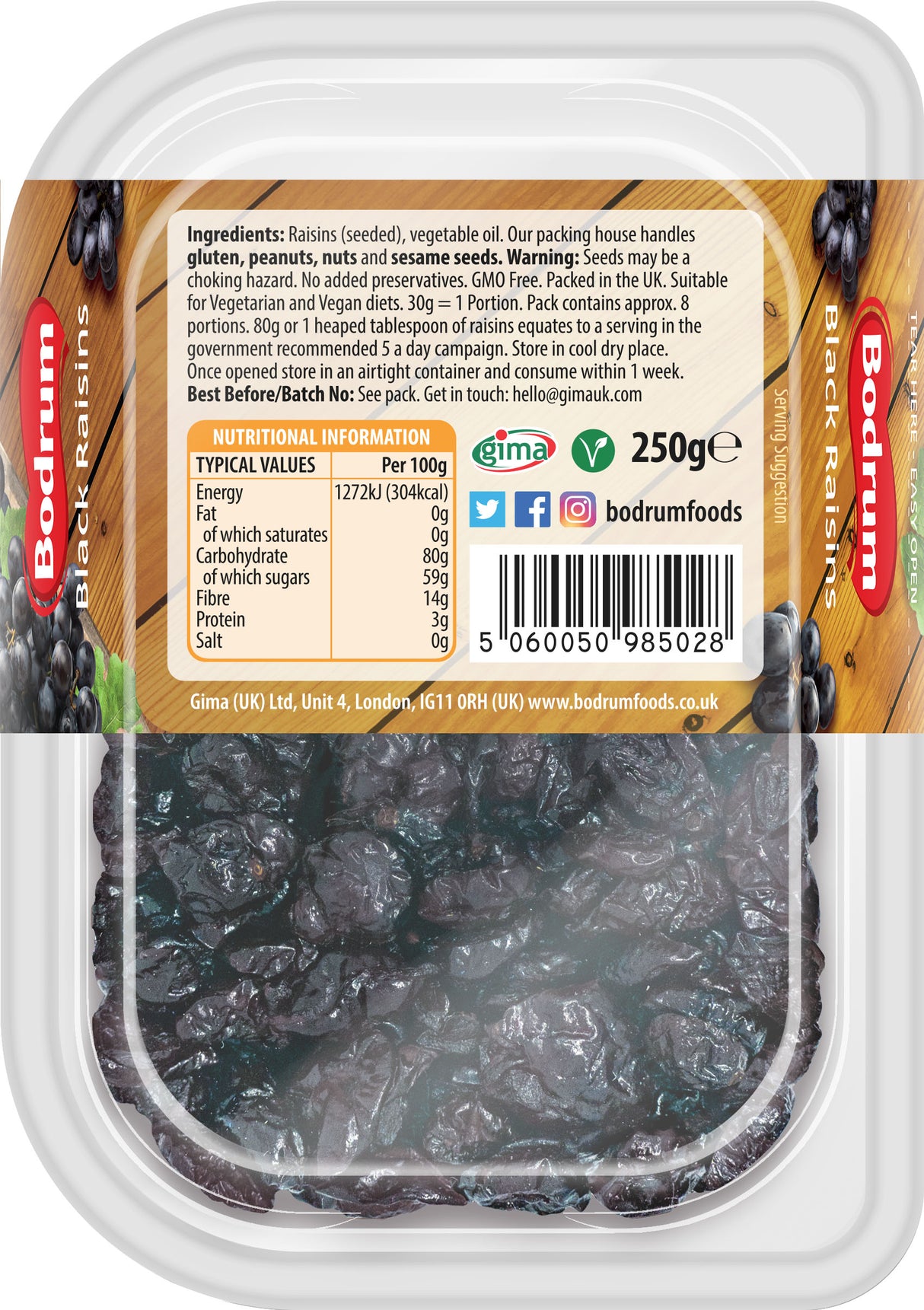 Bodrum Black Turkish Raisins 250g