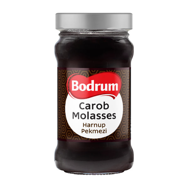 Jar of Bodrum Carob Molasses on a white background