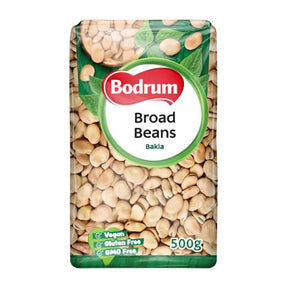 Packaging of Bodrum Broad Beans on a white background